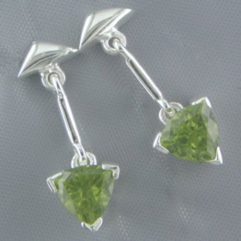2.00 Carat Peridot Dangling Earrings in Sterling Silver